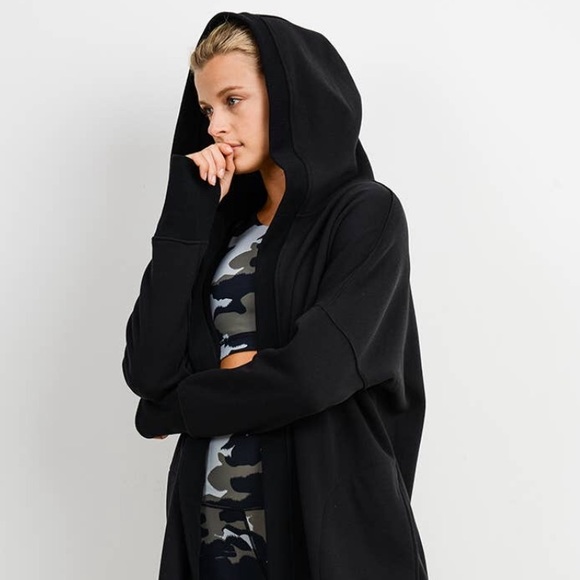 ✖️LAST 1 BUNNY LS CARDIGAN WITH HOODIE | BLACK - Picture 5 of 9